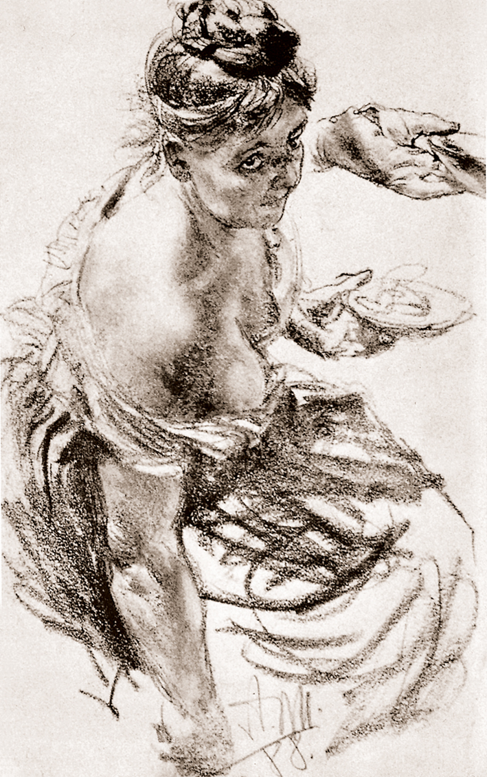  Adolpyh Von Menzel —— 拿盘子的女人